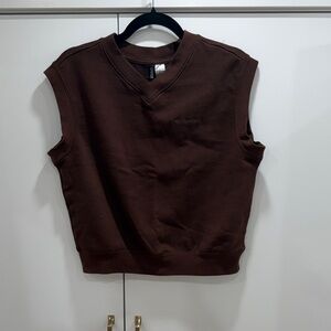 Divided Chocolate Brown V-Neck Muscle Tee